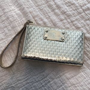 Kate Spade Silver Champagne Wristlet Wallet